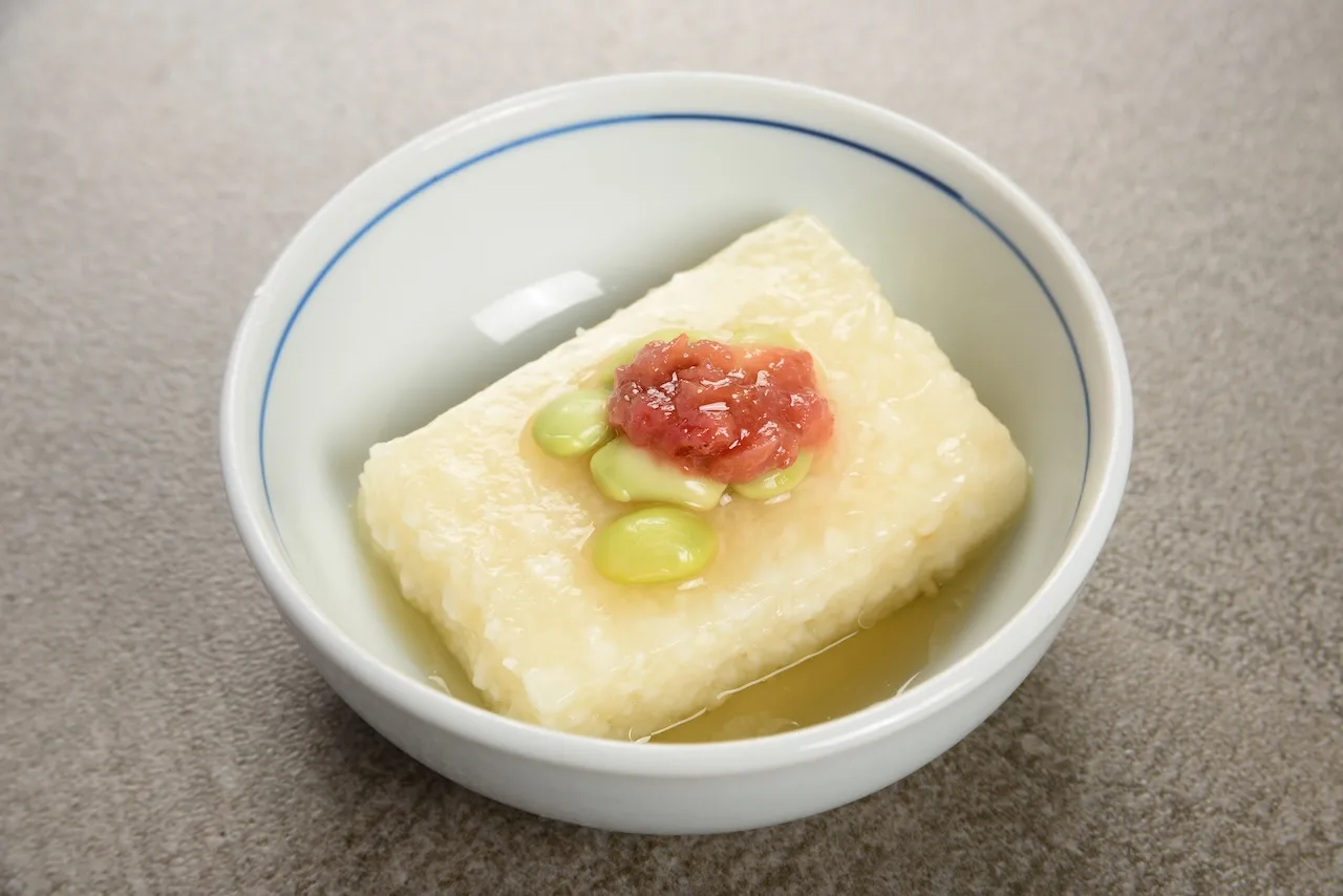 豆腐のあんかけ 梅と枝豆