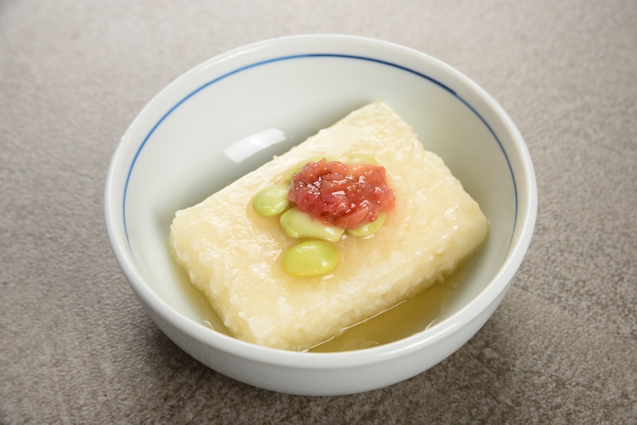 豆腐のあんかけ 梅と枝豆