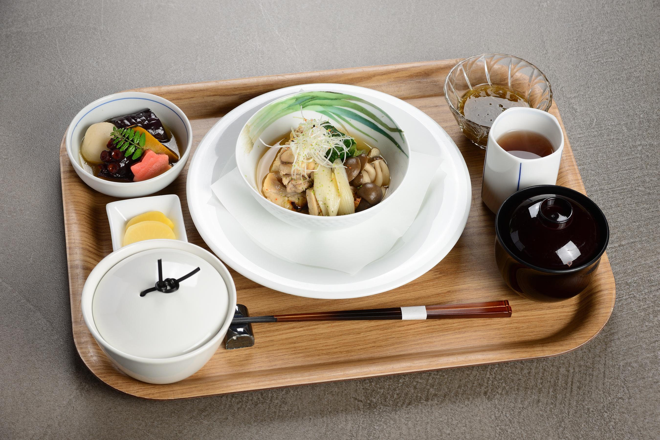 鶏と焼きねぎの御膳